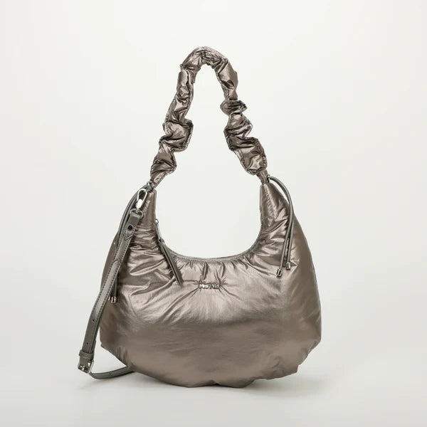 BORSA HOBO IN NYLON CON MANICO ARRICCIATO