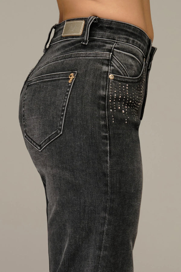 JEANS PALAZZO CON STRASS