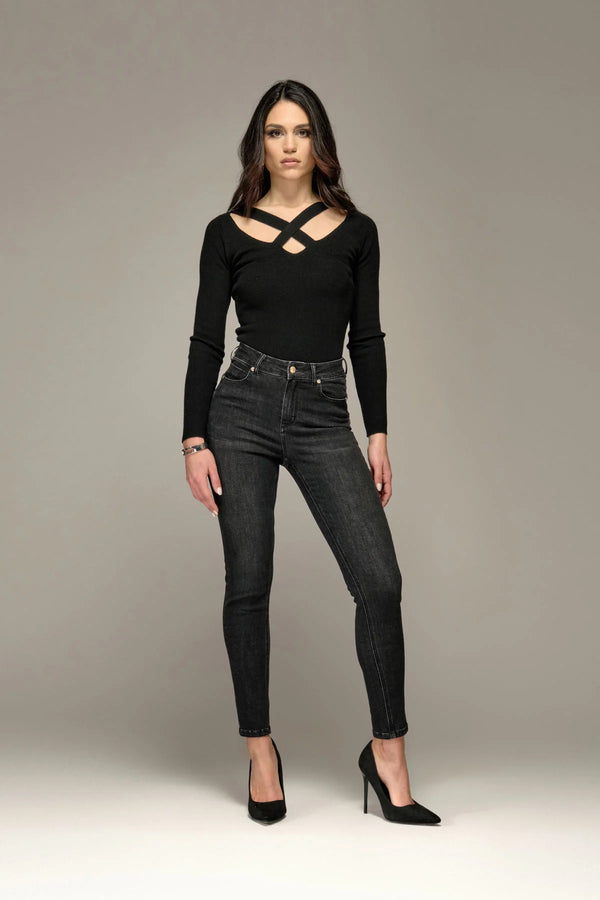 JEANS SKINNY VITA ALTA